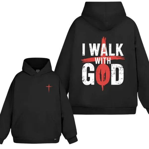 I Walk With God 2 Sided Hoodie/Sweatshirt(No Hood)/T-Shirt, For Men/Women