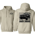 Chevy Truck Featuring American Flag 2 Sided Hoodie/Sweatshirt/T-Shirt, For Men/Women