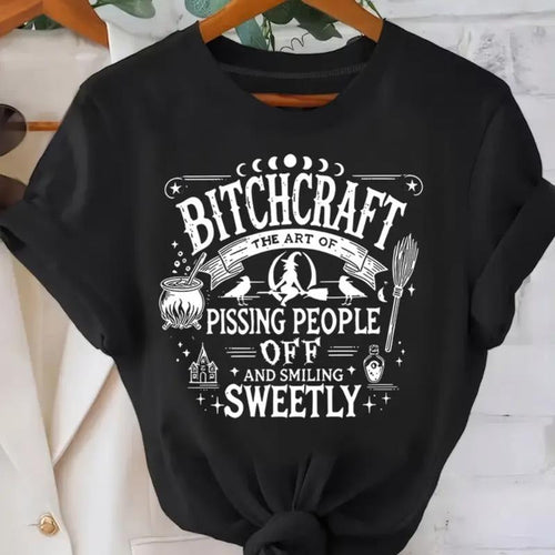 Women'S "Bitchcraft" Graphic Tee, Casual Short Sleeve, Womenswear , Gift for Women, Unisex Tee All size Top Hoodie,...