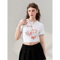 Women T-shirt, Crew Neck Short Sleeve Dice Heart Print Slim Fit Summer Tops for Casual Daily Womenswear Comfy Hoodie,...