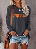 Women's  Spider & Letter Print Tee, Casual Long Sleeve Crew Neck T-shirt for Spring & Fall, Women's Top for Daily Wear...