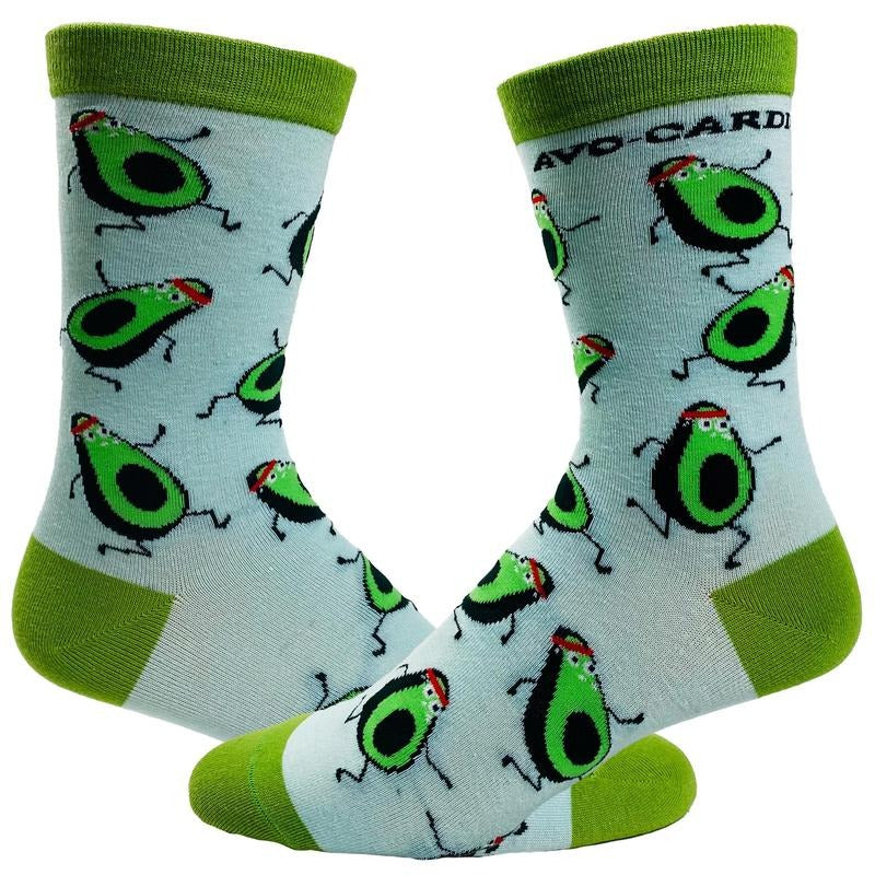 Women's Avocardio Socks Funny Avocado Fitness Healthy Fats Novelty Workout Footwear Funny Graphic Socks Comfortable...