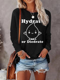 Women's Cartoon & Letter Print Round Neck Tee, Casual Long Sleeve Crew Neck Top for Fall & Winter, Women's Clothes for...