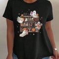 Women's Cartoon  Print Round Neck Tee, Casual Half Sleeve Crew Neck T-shirt for Daily Holiday Vacation Outdoor Wear,...