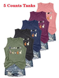 Women's Cartoon Cat Print Tank Top, Casual Sleeveless Top for Summer, Ladies Clothes for Daily Wear T-Shirts, Hoodie,...