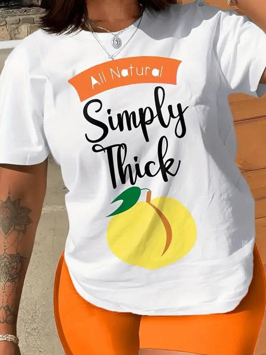 Women's Cartoon Graphic Print Crew Neck Tee, Fashion Casual Short Sleeve T-shirt for Daily Wear, Ladies Summer Clothes