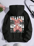 Women's Cartoon Graphic Print Pocket Drawstring Hoodie, Casual Long Sleeve Hooded Sweatshirt for Fall & Winter, Women's...