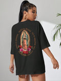 Women's Cartoon Graphic Print Round Neck Tee, Trendy Casual Half Sleeve T-shirt for Daily Wear, Ladies Summer Outfit...