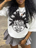Women's Cartoon Print Round Neck Tee, Fashion Casual Crew Neck Half Sleeve T-Shirt for Daily Holiday Vacation Outdoor...