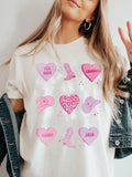 Women's Cartoon Print Round Neck Tee, Fashion Casual Crew Neck T-shirt for Daily Holiday Vacation Outdoor Wear, Ladies...