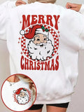 Women's Cartoon Santa Claus Print Crew Neck Sweatshirt, 1 Count Casual Long Sleeve Pullover for Daily Wear, Ladies...