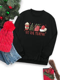 Women's Christmas Cartoon & Letter Print Crew Neck Sweatshirt, Casual Long Sleeve Pullover for Fall & Winter, Women's...