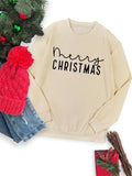 Women's Christmas Letter Print Drop Shoulder Sweatshirt, Casual Long Sleeve Round Neck Pullover for Fall & Winter, Ladies...