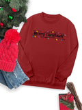 Women's Christmas Letter Print Round Neck Sweatshirt, Casual Long Sleeve Crew Neck Pullover for Fall & Winter, Women's...