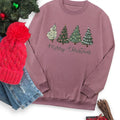 Women's Christmas Tree & Letter Print Round Neck Sweatshirt, Casual Long Sleeve Crew Neck Pullover for Fall & Winter,...