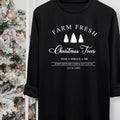 Women's Christmas Tree & Letter Print Round Neck Tee, Casual Long Sleeve Crew Neck T-shirt for Fall & Winter, Women's Top...