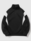 Women's Colorblock Zip Up Half Placket Drop Shoulder Pullover, Casual Long Sleeve Stand Collar Sweatshirt for Fall &...