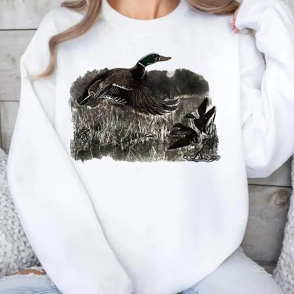 Women's Duck Sweatshirt, Duck Hoodie, Hunting Shirt, For Women, For Men | PureTeeCo.com