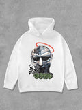 Women's Face Print Drop Shoulder Hoodie, Fashion Casual Long Sleeve Hooded Sweatshirt for Daily Holiday Outdoor Wear,...