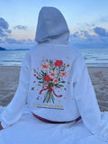 Women's Floral & Letter Print Drop Shoulder Hoodie, Fashion Casual Drawstring Pocket Hooded Sweatshirt for Daily Holiday...