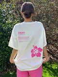 Women's Floral & Letter Print Drop Shoulder Tee, Casual Half Sleeve Round Neck T-shirt for Summer, Ladies Clothes for...