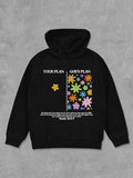 Women's Floral & Letter Print Hoodie, Fashion Casual Long Sleeve Hooded Sweatshirt for Daily Holiday Outdoor Wear, Women...