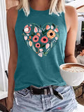 Women's Floral Print Tank Top, Casual Sleeveless Top for Summer, Ladies Clothes for Daily Wear T-Shirts, Hoodie, Sweatshirt