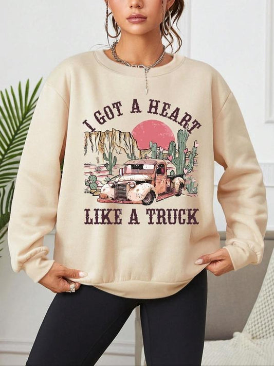 Women's Graphic Drop Shoulder Sweatshirt, Casual Long Sleeve Crew Neck Pullover For Fall & Winter, Women's Clothes For Daily Wearstyle{n002}3