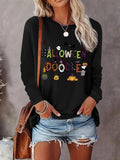 Women's Graphic Print  Round Neck Tee, Casual Long Sleeve Crew Neck T-shirt for Daily Wear, Women Clothing for All...