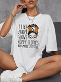 Women's Graphic Round Neck Tee, Fashion Casual Letter Print Half Sleeve T-Shirt for Daily Holiday Vacation Outdoor Wear,...