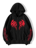 Women's Graphic Zip Up Drawstring Pocket Hoodie, Country Outfits, Fashion Casual Letter Print Hooded Outerwear for Daily...