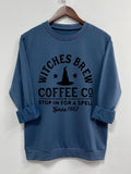 Women's Halloween Themed Letter Print Round Neck Sweatshirt, Casual Long Sleeve Crew Neck Pullover for Fall & Winter,...