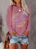 Women's Letter & Skeleton Print Round Neck Sweatshirt, Casual Long Sleeve Crew Neck Pullover for Spring & Fall, Fashion...