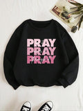 Women's Letter Print Drop Shoulder Graphic Sweatshirt, Trendy Casual Long Sleeve Crewneck Pullover For Daily Streetwear,...