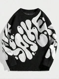 Women's Letter Print Drop Shoulder Sweater, Casual Long Sleeve Round Neck Jumper for Fall & Winter, Fashion Ladies'...