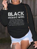 Women's Letter Print Drop Shoulder Sweatshirt, Casual Long-Sleeve Round Neck Pullover For Spring & Fall, Women's Clothes...