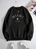 Women's Letter Print Drop Shoulder Sweatshirt, Casual Long-Sleeve Round Neck Pullover For Spring & Fall, Women's Clothes...