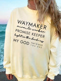 Women's Letter Print Drop Shoulder Sweatshirt, Casual Long Sleeve Round Neck Pullover for Fall & Winter, Women's Clothes...