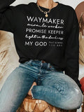 Women's Letter Print Drop Shoulder Sweatshirt, Casual Long Sleeve Round Neck Pullover for Fall & Winter, Women's Clothes...