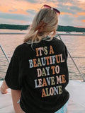 Women's Letter Print Drop Shoulder Tee, Casual Streetwear Half Sleeve Round Neck T-shirt for Summer, Ladies Clothes for...