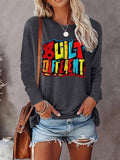 Women's Letter Print Round Neck Sweatshirt, Casual Long Sleeve Crew Neck Pullover for Fall & Winter, Women's Clothes for...