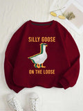 Women's Letter Print Round Neck Sweatshirt, Casual Long Sleeve Crew Neck Pullover for Spring, Fashion Women's Top for...