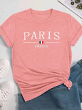 Women's Letter Print Round Neck Tee, Casual Short Sleeve Crew Neck T-shirt for Daily Wear, Ladies Clothes for All...