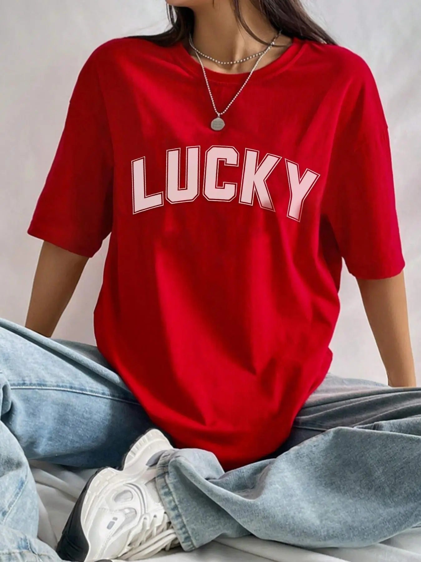 Women's Letter Print Round Neck Tee, Fashion Casual Crew Neck T-Shirt for Daily Holiday Vacation Outdoor Wear, Ladies...