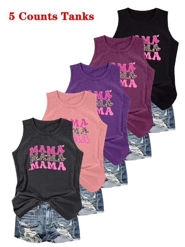 Women's Letter Print Tank Top, Casual Sleeveless Top for Daily Wear, Ladies Clothes for All Seasonsstyle{n002}2 T-Shirts,...