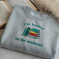 Women's My Weekend is Fully Booked Embroidered Sweatshirt, Bookish Crewneck, Librarian Gift for Teacher, Book Lover Gift,...