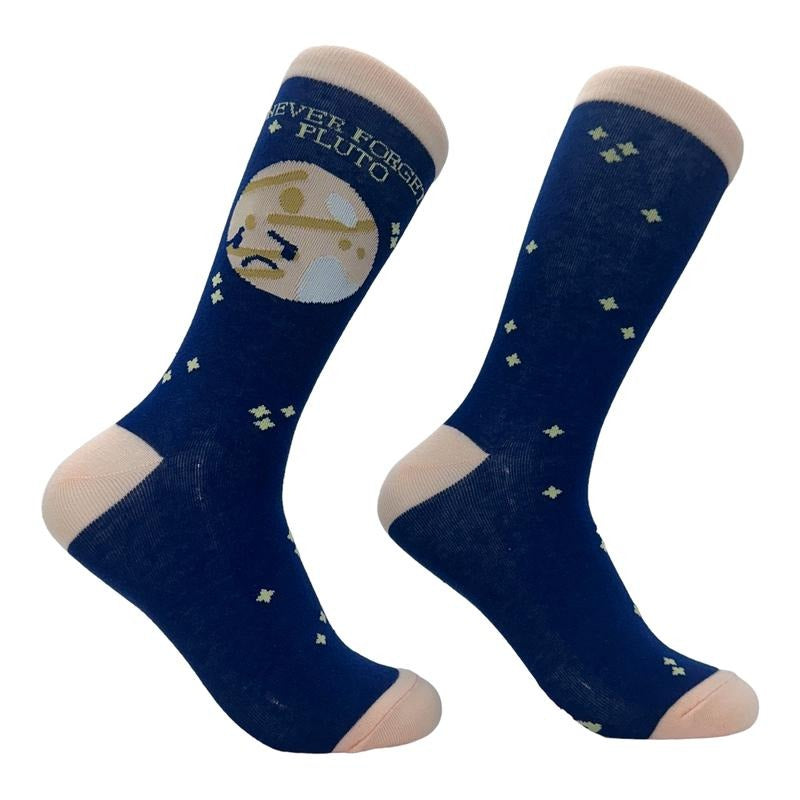 Women's Never Forget Pluto Socks Funny Outer Space Planets Joke Footwear Funny Graphic Socks Comfortable Fitted Spandex...