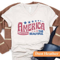 America the Beautiful VNeck Graphic Tee / Patriotic VNeck Shirt / 4th of July V-Neck / Women's 4th of July Shirt /...