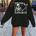 Women's Skeleton & Letter Print Drop Shoulder Sweatshirt, Casual Long Sleeve Round Neck Pullover for Fall & Winter,...