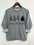 Women's Tree & Letter Print Drop Shoulder Sweatshirt, Casual Long Sleeve Round Neck Pullover for Spring & Fall, Ladies...